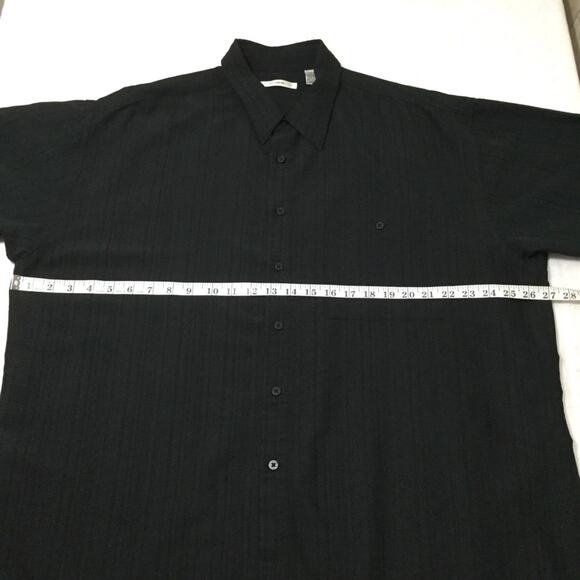 Moda Campia Men's Black Button Down Short Sleeve Shirt Size XXL - Picture 9 of 9